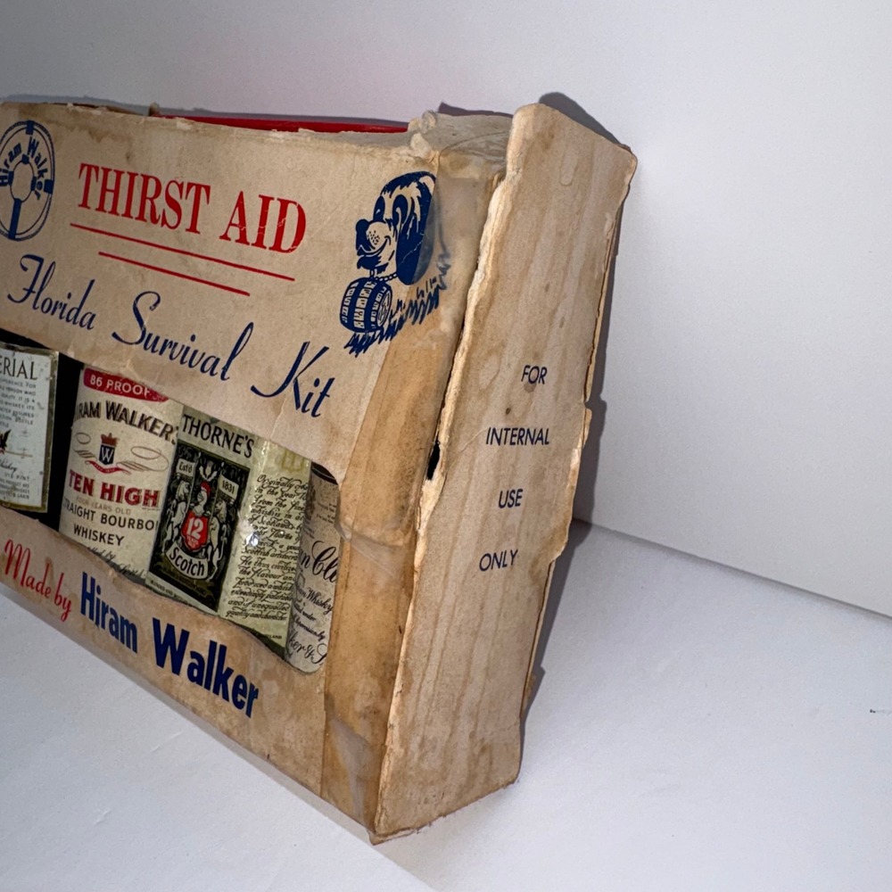 Vintage Florida Survival Kit Hiram Walker Empty Mini Bottle Set - Picture 5 of 14